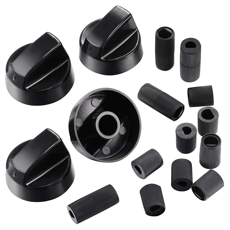 4Pcs Universal Switc Knob Plastic Knob Gas Stove Control Knob General Range Oven Knob Cooker Hob Knob For Benchtop Burner Peaceful Pleasures Health and Wellness Black