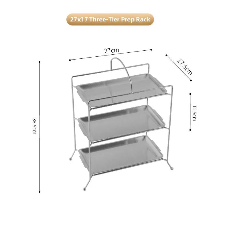 304 Stainless Steel Rectangular Barbecue Rack Portable Design