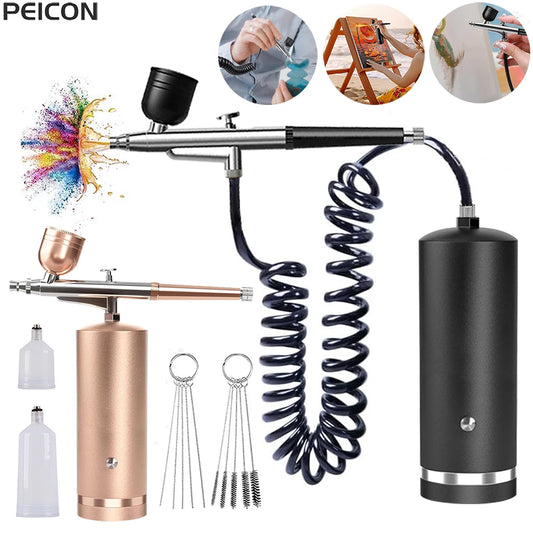 Airbrush with Compressor Airbrush Painting Mini Spray Gun for Painting Electric Paint Gun Airbrush Compressor Paint Spray Gun Peaceful Pleasures Health and Wellness