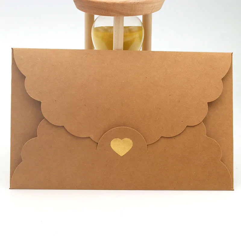 (20 Pieces/Lot) 11*17.5cm Paper Envelope Pearl Kraft Paper Gilding Love Envelope Bank Card VIP Membership Card Package Envelope Peaceful Pleasures Health and Wellness Kraft