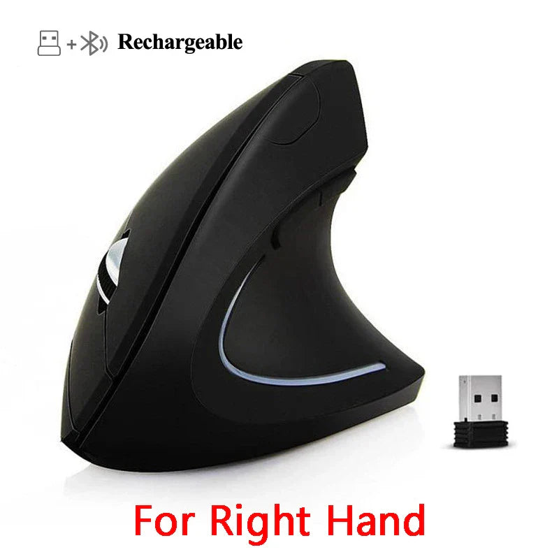 Vertical Ergonomic Wireless Mouse – 2.4GHz USB 1600 DPI 6 Button