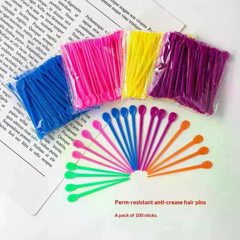 100Pcs Perming Needles Hair Roller Plastic Pins Perming Clips Hairdressing Tools Styling Accessories Makeup Eyelash Curler Peaceful Pleasures Health and Wellness