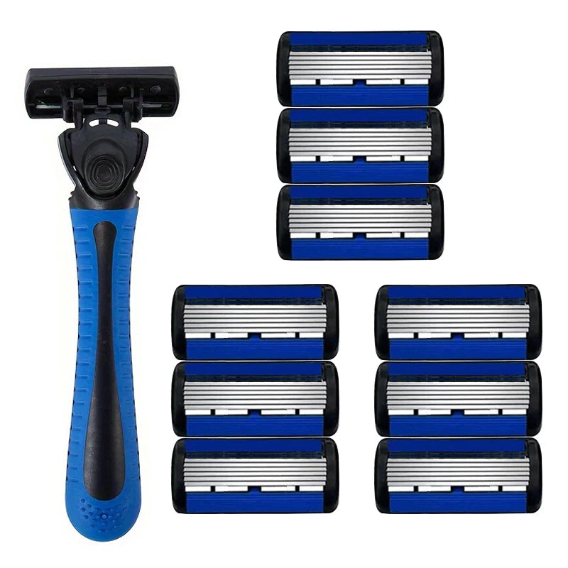 6-Layer Manual Safety Razor | Stainless Steel for Travel & Home