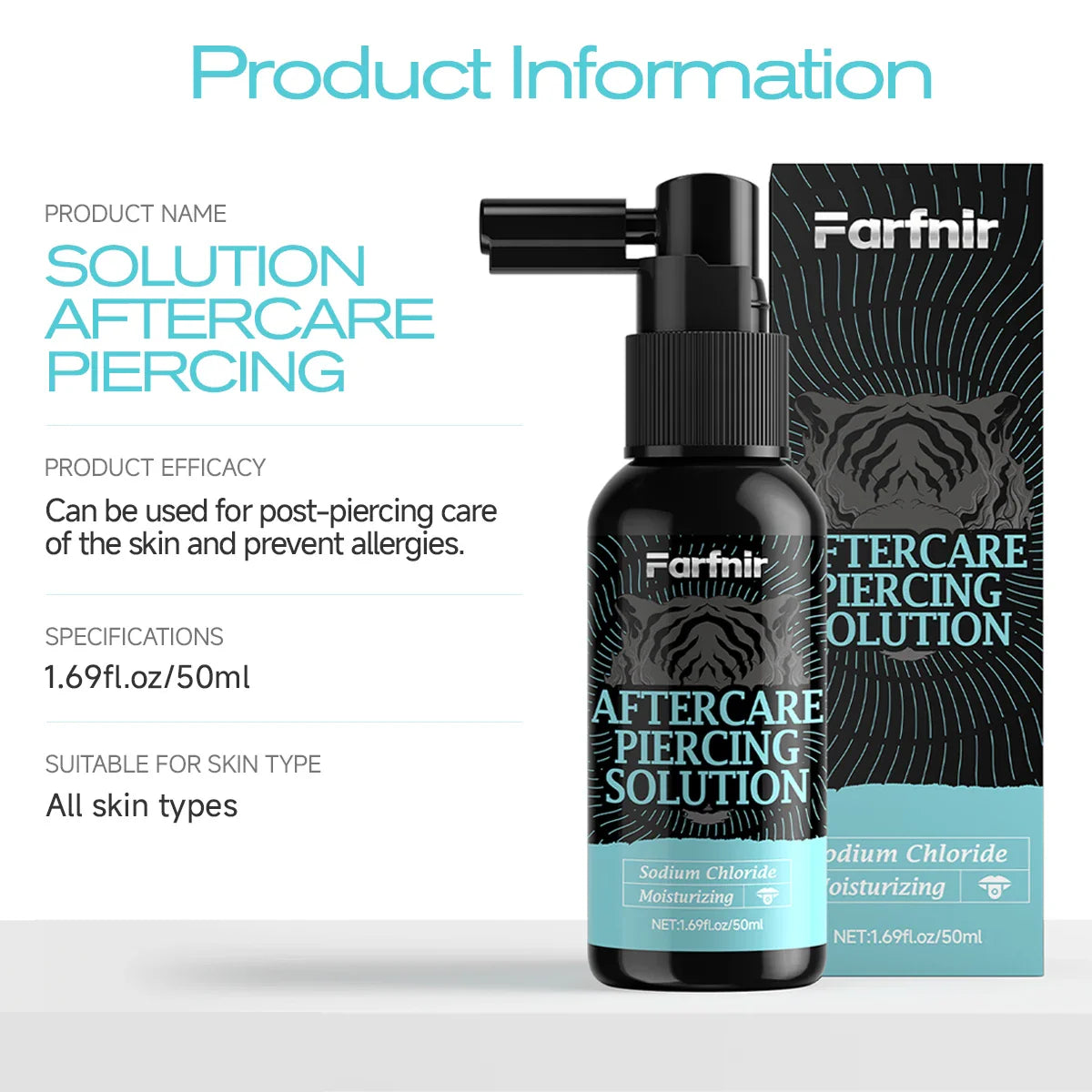 Piercing Aftercare Cleansing Spray – Ears, Nose & Lips 50ml