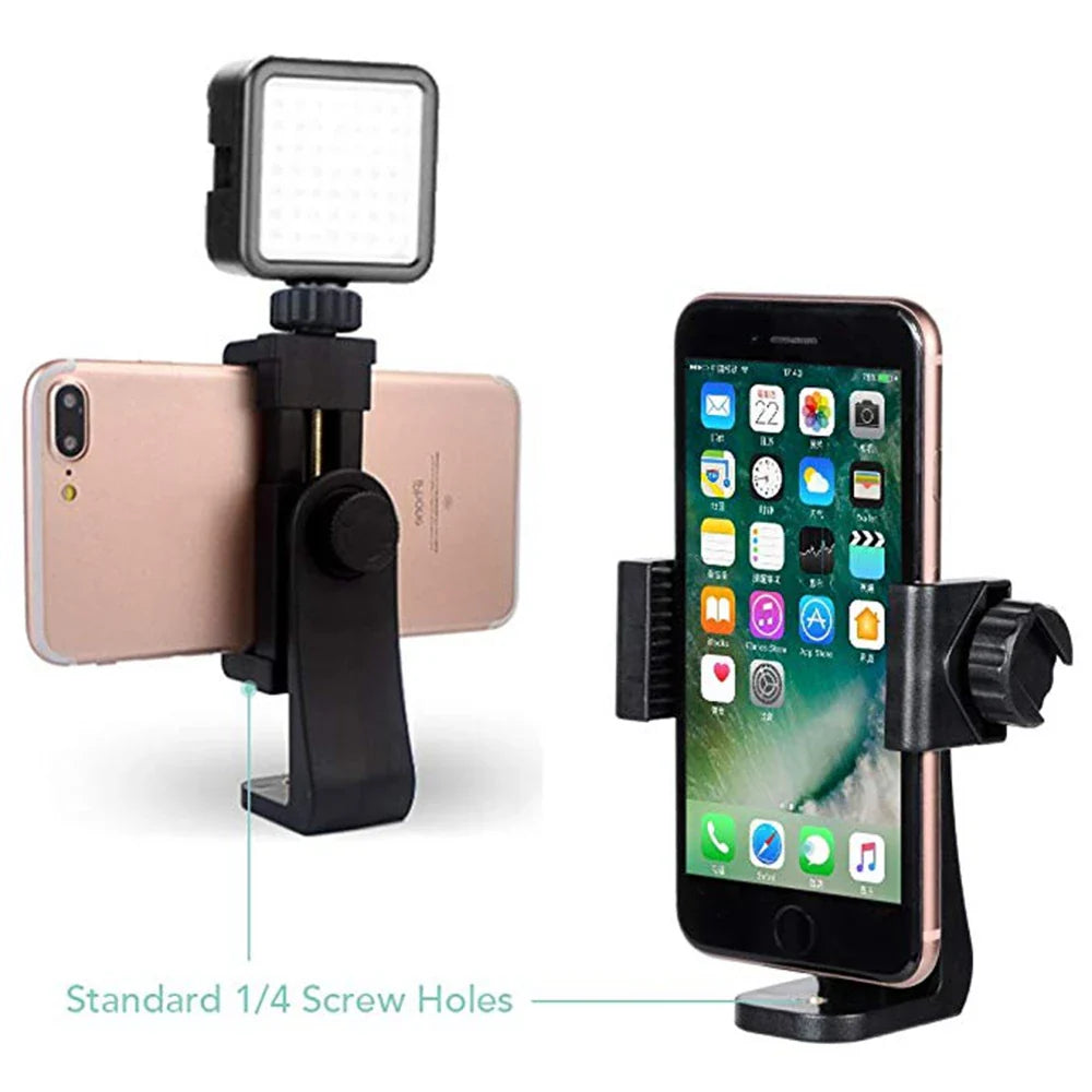 Universal Smartphone Tripod Mount Clip | Vlog & Live Stream