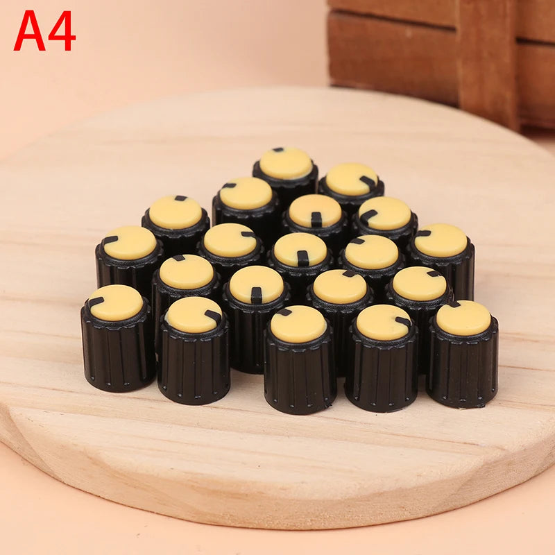 20Pcs Dual Color Knob 10*12mm Small Volume Adjustment Hat Flower Shaft Hole 6MM Potentiometer Volume Switch Caps Control Knob Peaceful Pleasures Health and Wellness A4 Other