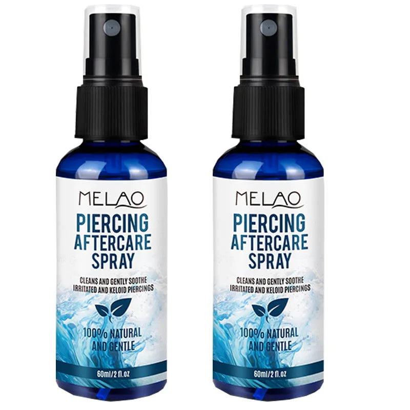 Piercing Aftercare Spray, Saline Spray for Piercings Cleaner for Ear, Belly & Nose - Gently Cleanses - Soothing & Gentle Peaceful Pleasures Health and Wellness 60mlx2 pieces