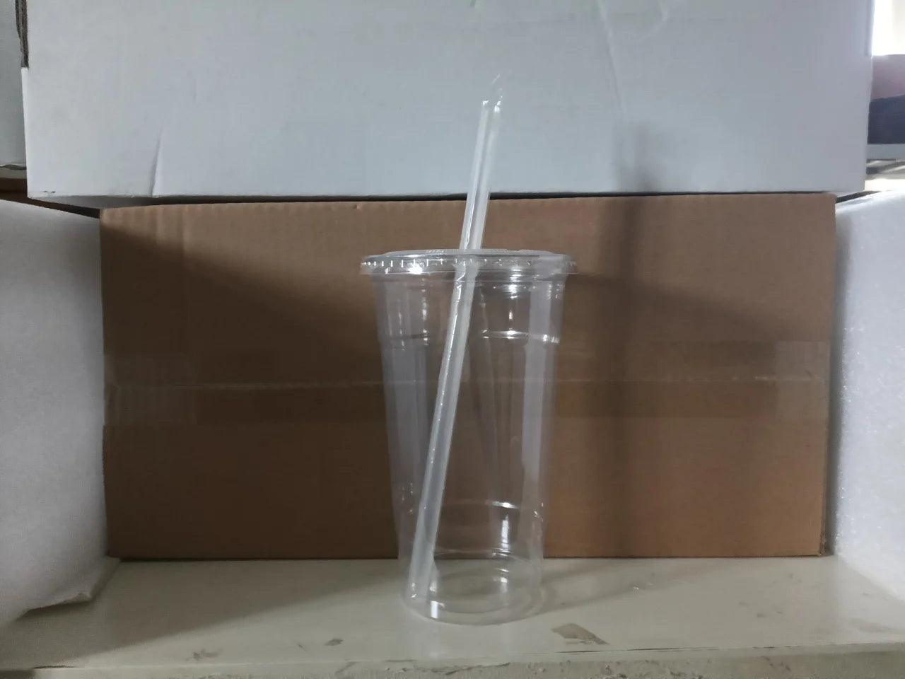 32oz Clear Plastic Cups with Flat Lids Boba Tea Straws BPA Free Premium Crystal 1L Smoothie Cup Lemonade Milkshake Huge Cups Peaceful Pleasures Health and Wellness Straight Straws 25pcs
