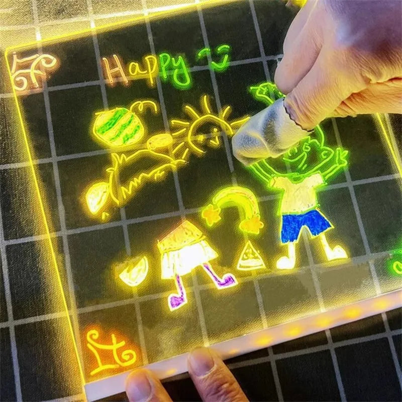 Rewritable DIY Children's Glowing Drawing Board Message Lamp 7