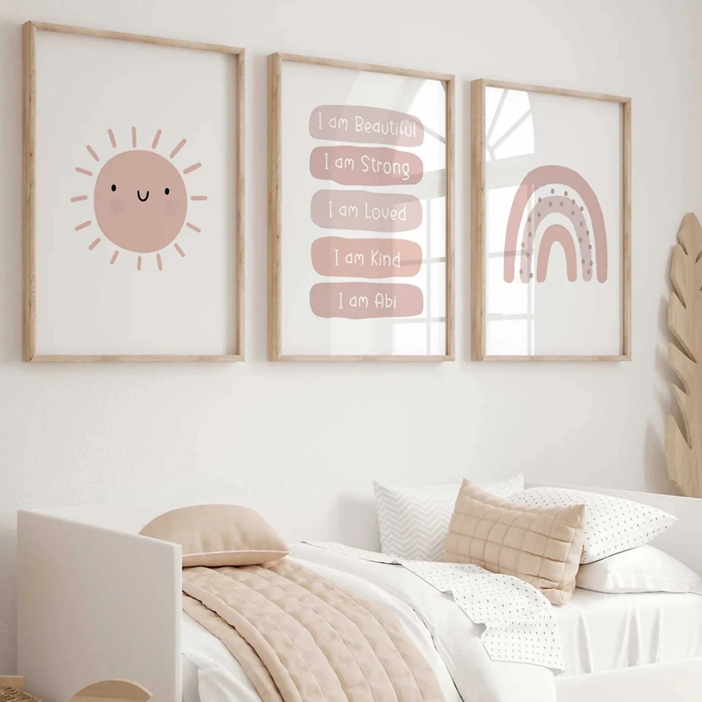 3-Piece Rainbow Affirmation Canvas Wall Art for Kids & Living Room Canvas Wall Art Set Peaceful Pleasures Health and Wellness
