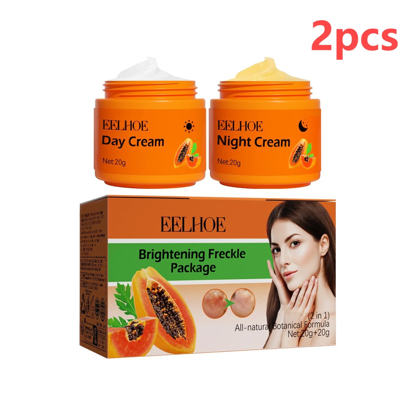 EELHOE Papaya Brightening Day & Night Cream Set | Dark Spot 40g