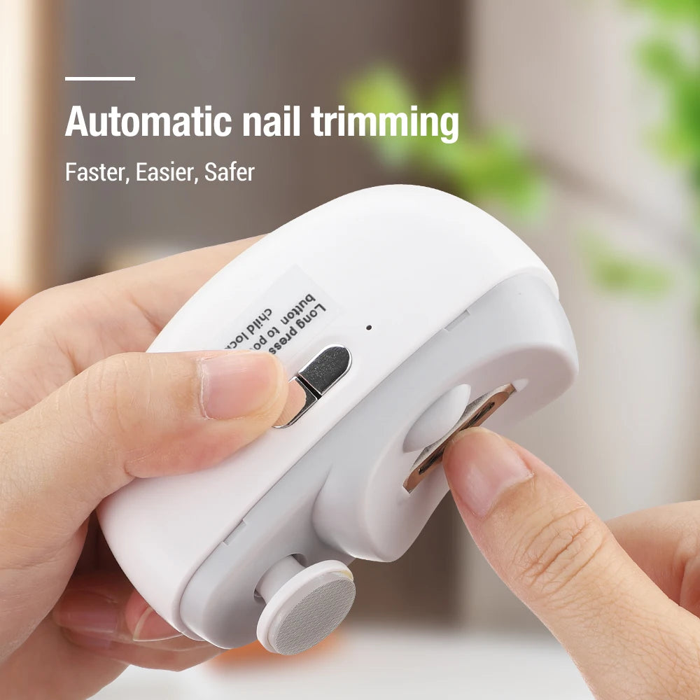 Electric Nail Clipper for Elderly Automatic Adult Baby Nail Trimmer Fingernail Grinding Nail Cutter Manicure with Light Sharpen Peaceful Pleasures Health and Wellness