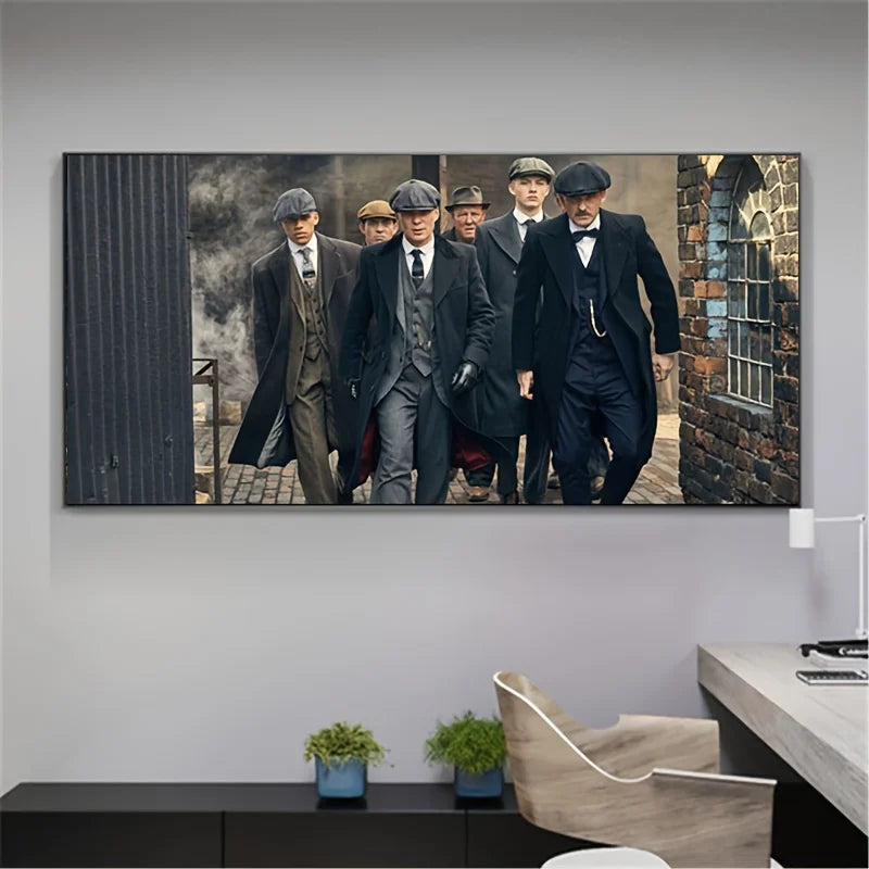Vintage Art Deco Gangster Film Canvas Wall Art Print | Unframed Canvas Wall Art Print Peaceful Pleasures Health and Wellness ZLH4283 30x60cm No Frame