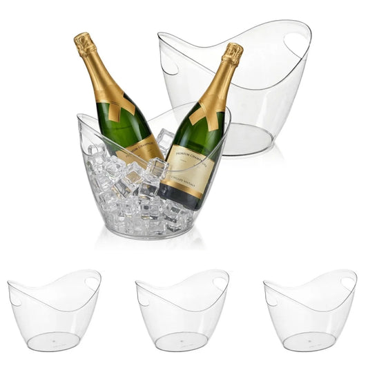 5 PET Unbreakable Ice Bucket Wine Bucket Clear Beverage Tub for Party Drinks Ice Tub for Wine Champagne or Beer Bottles Bar Peaceful Pleasures Health and Wellness 5PCS