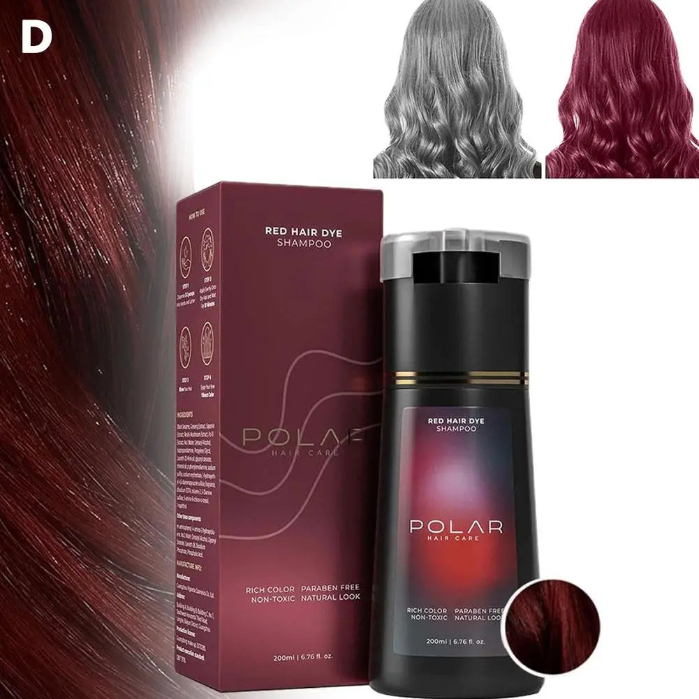 Color-Dyeing Hair Shampoo – Natural Gray Coverage for Men & Women 200ml Peaceful Pleasures Health and Wellness Red
