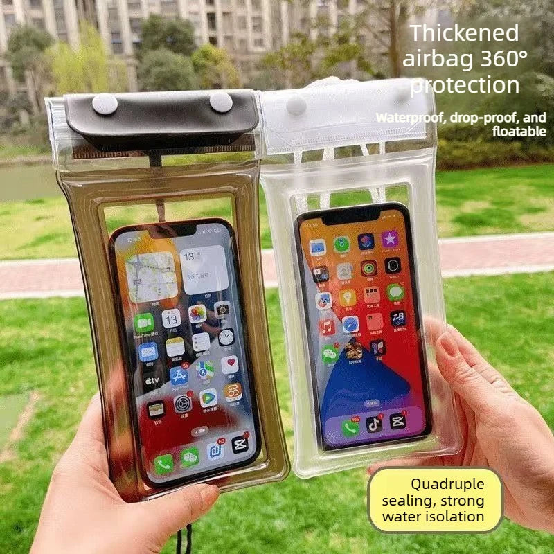 Outdoor Universal Waterproof Phone Bag IPX8 Rated Touchable Screen Pouch with Lanyard for Songkran Swimming Diving Drifting Peaceful Pleasures Health and Wellness