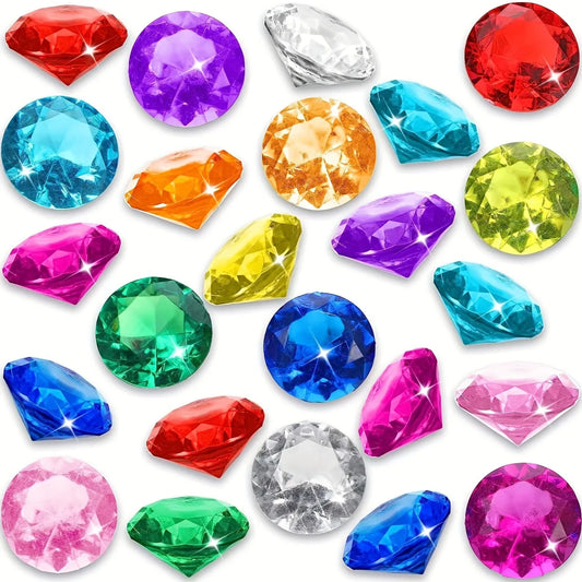 60pcs Large Acrylic Diving Gems Pool Toys – Treasure Hunt Pool Dive Toys Peaceful Pleasures Health and Wellness