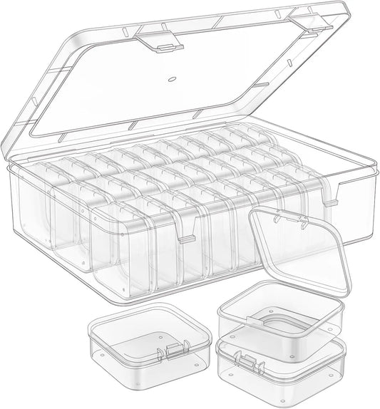 Organizer Box Small Beads Organizers and Storage Plastic Cases Mini Clear Storage Containers Boxes with Hinged Lid and Rectangl Peaceful Pleasures Health and Wellness