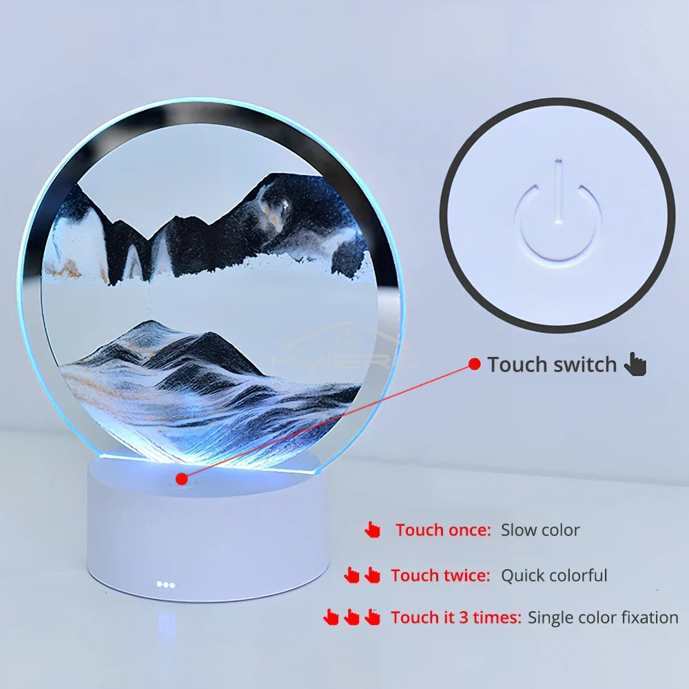 HVIERO Quicksand LED Table Lamp | USB Rechargeable Night Light