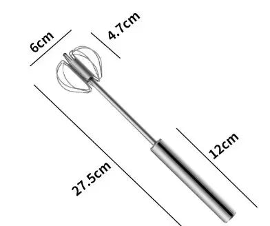 Semi Automatic Egg Beater Rotating Cream Egg Mixer Household Manual Egg Beater Baking Tool Kitchen Tools Peaceful Pleasures Health and Wellness Silver