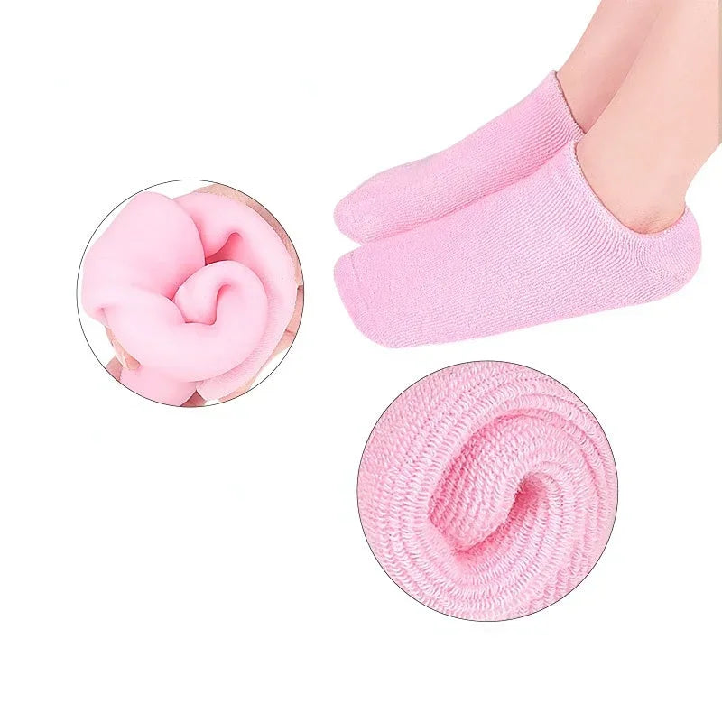 1 pair Reusable SPA Gel Socks Moisturizing Whitening Exfoliating Velvet Smooth Beauty Foot Care Silicone Socks Feet Care Peaceful Pleasures Health and Wellness