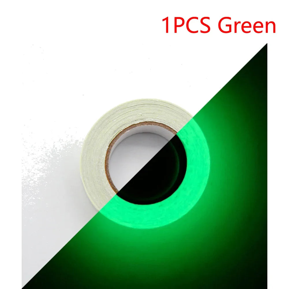 New Adhesive Fluorescent Tapes Luminous Tape Waterproof Self-adhesive Glow Sticker Fluorescent Warning Tapes Safety Supplies Peaceful Pleasures Health and Wellness 1PCS Green 2.5cm 3M