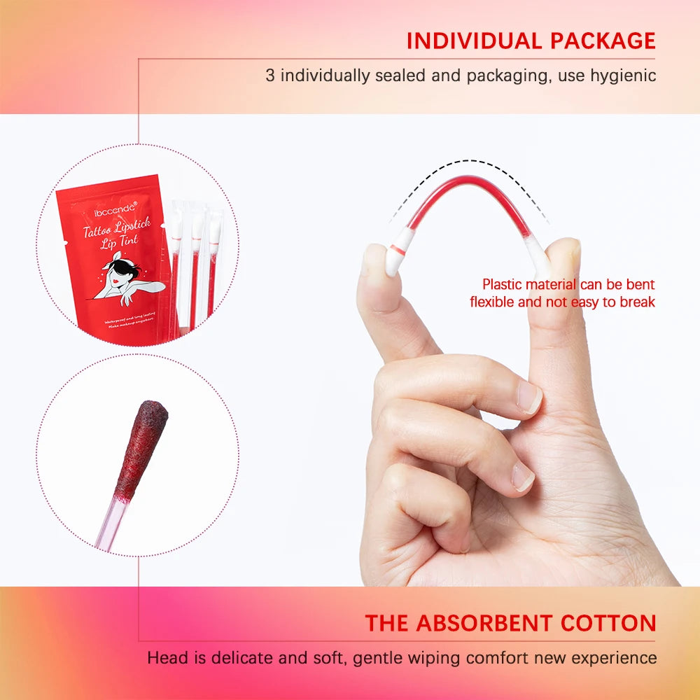 New Cotton Swab Lip Gloss Tattoo Lipstick Velvety Waterproof Matte Lip Gloss Portable Lip gloss Women Use Of Vacation Tourism Peaceful Pleasures Health and Wellness