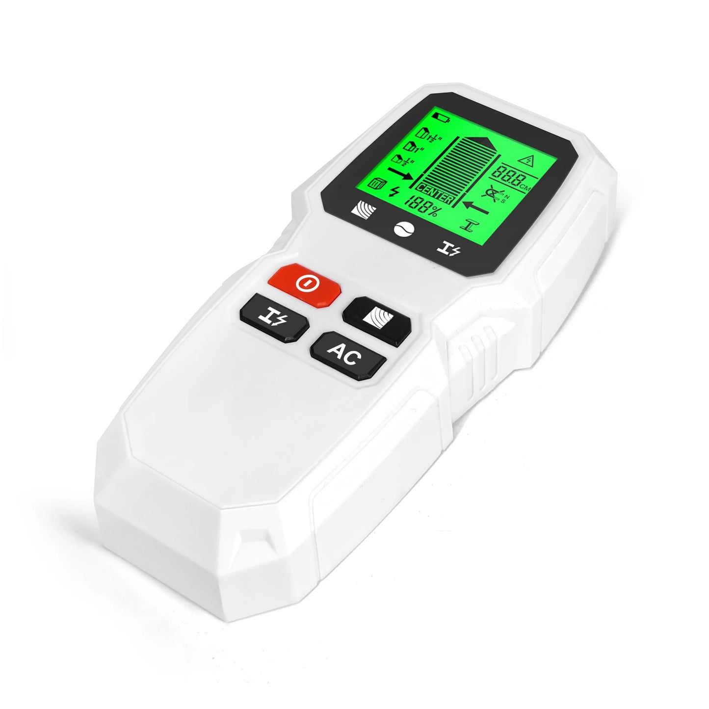 HW-QB6 Wall Stud Finder Sensor Wall Scanner 5 in 1 LCD Electronic Detector Edge Center Wood Current Metal AC Live Wire Detection Peaceful Pleasures Health and Wellness WHITE