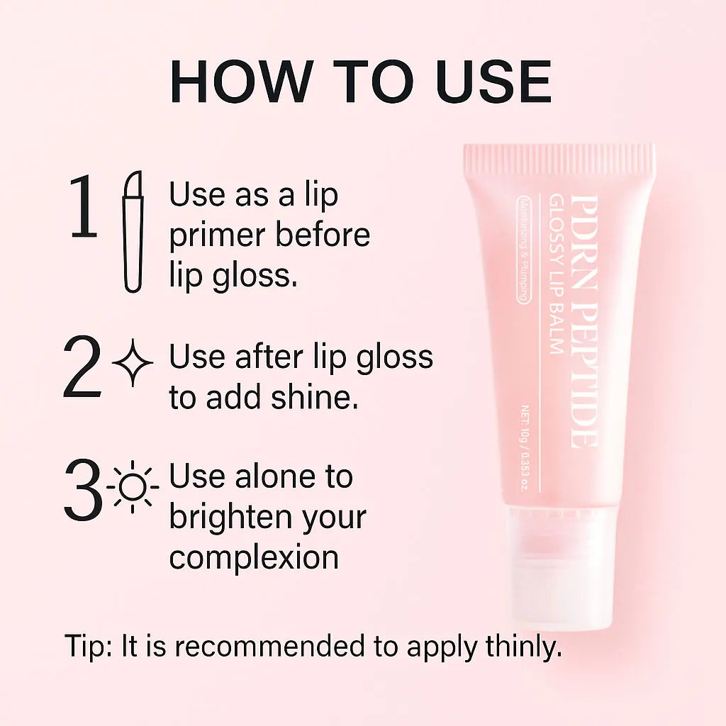 PDRN Peptide Jelly Gloss Balm,Moisturizing Lip Gloss with Pink Peptide, Hyaluronic Acid, Ceramide for a Plump, Glossy Lips 10g Peaceful Pleasures Health and Wellness