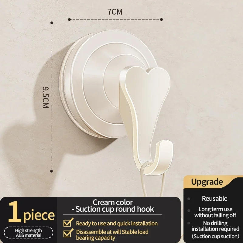 No-Drill Suction Cup Hooks – Kitchen & Bathroom Wall Hooks