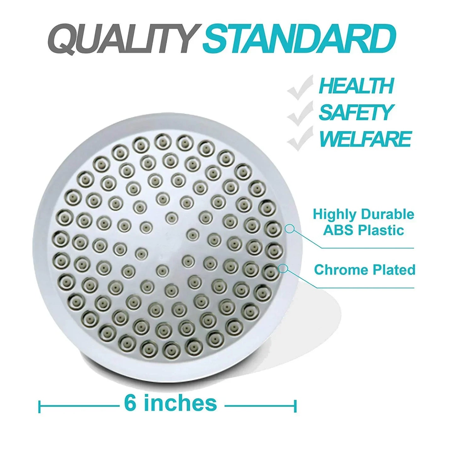 6-Inch High Pressure Rainfall Shower Head with Arm – Chrome