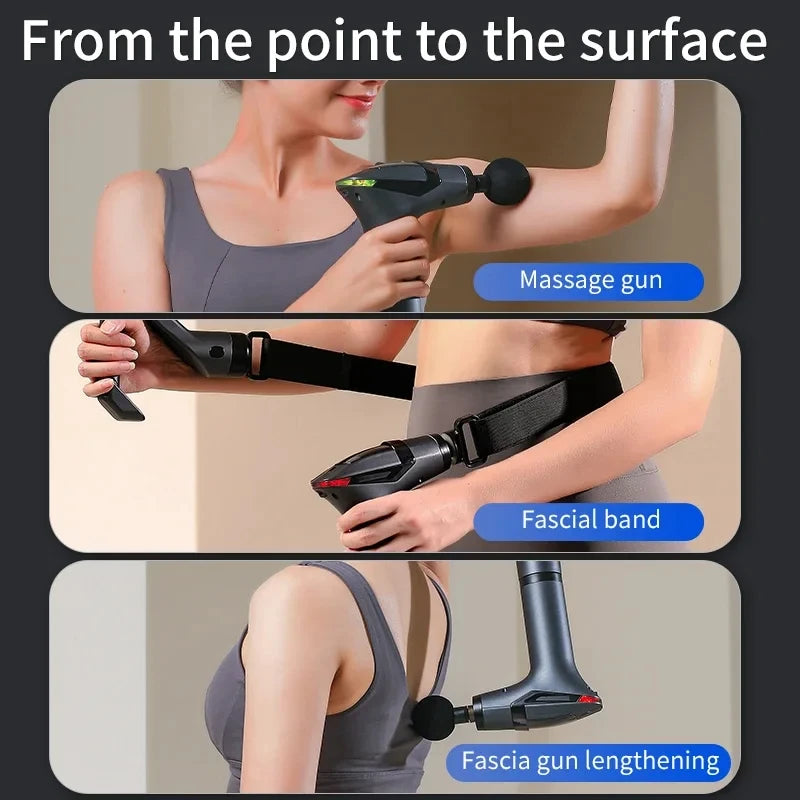 Hot Selling Long-handle Electric Massage Gun: Multifunctional for Muscle Relaxation, Deep Tissue Percussion Relief Peaceful Pleasures Health and Wellness