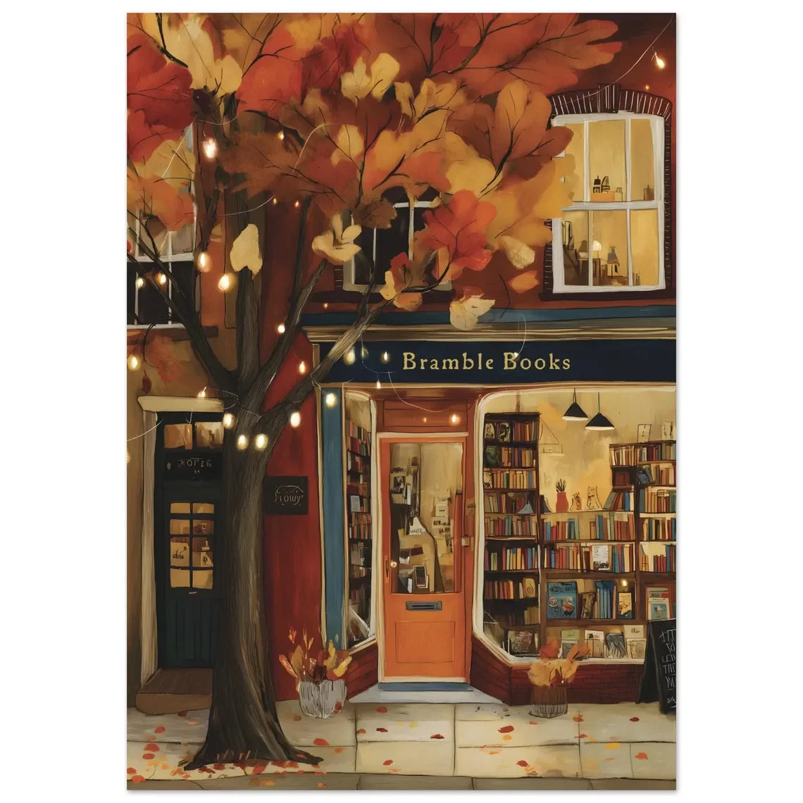 Bookstore Art Print, Cozy Bookshop Illustration, Library Wall Decor, Gift for Book Lover, Reading Nook Poster, Home Office Liter Peaceful Pleasures Health and Wellness WS10153-5 20x30cm Unframed
