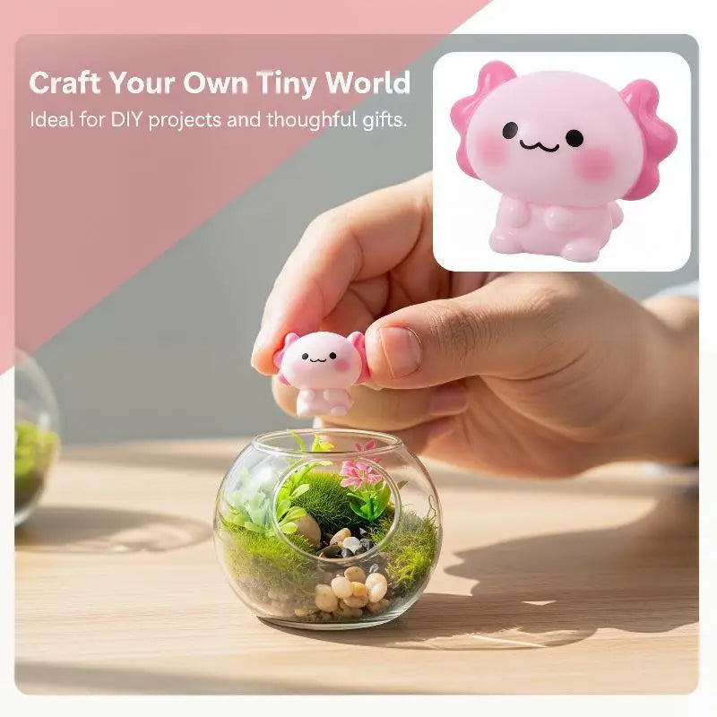 6pcs Resin Axolotl Miniature Figures – Micro Garden Ornaments