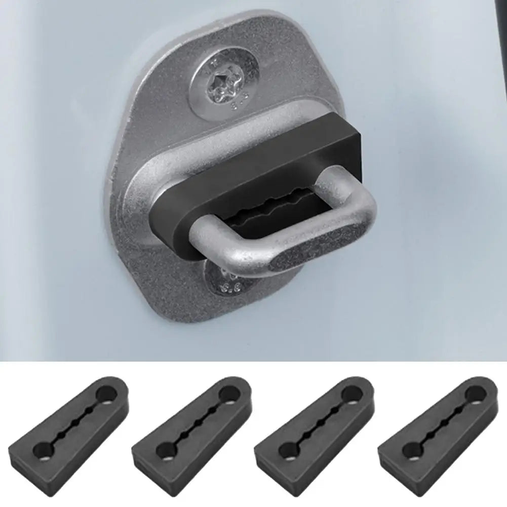 4pcs Universal Car Door Lock Damping Silicone Cover & Cushioning pad Noise Reduction Shock-Absorbing Pad Protector For Car Door Peaceful Pleasures Health and Wellness
