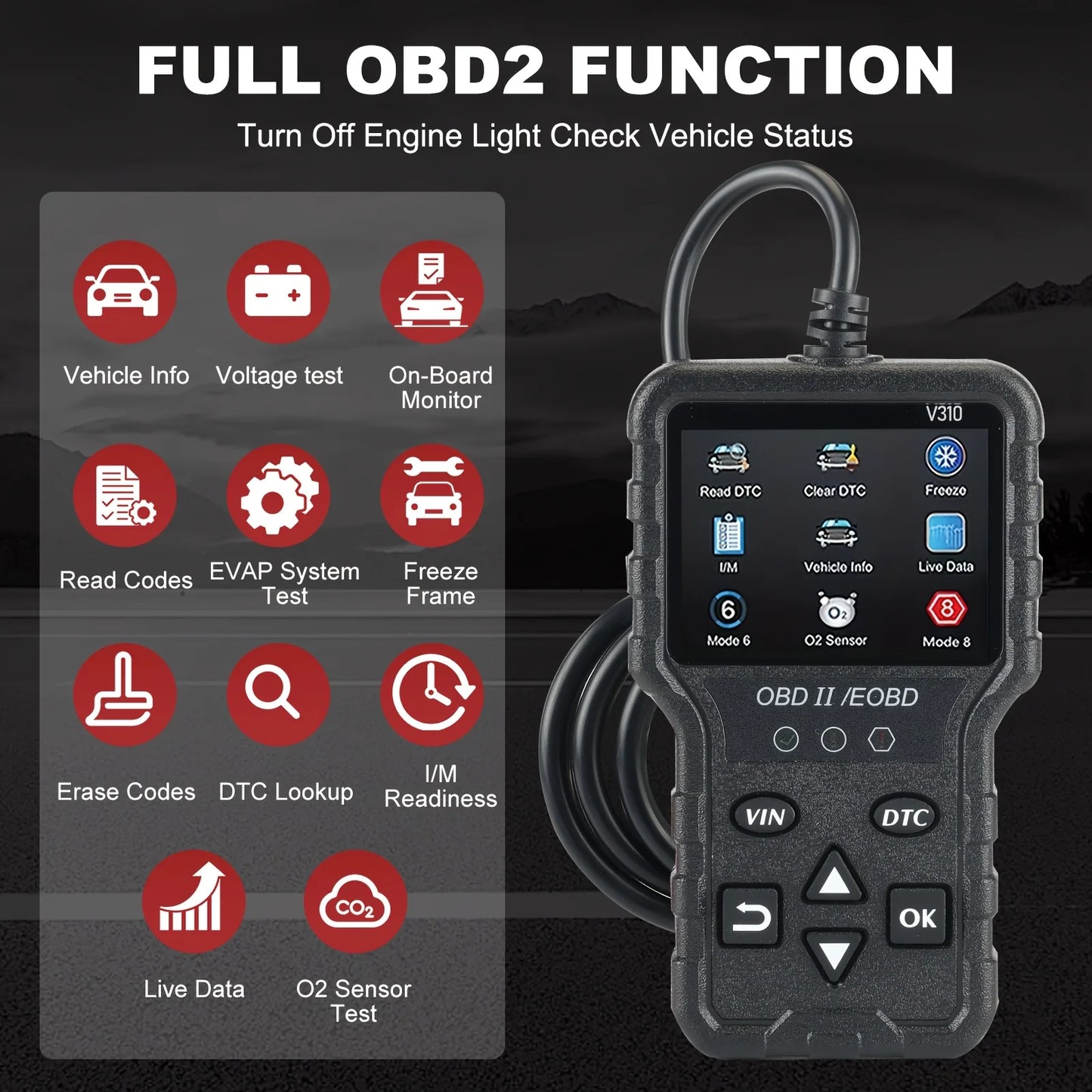 Universal Obd Ii Can Diagnostic Tool - Suitable for Reading and Erasing Engine Fault Codes of Vehicles Manufactured since 1996, Supports Obd2 Protocol Peaceful Pleasures Health and Wellness