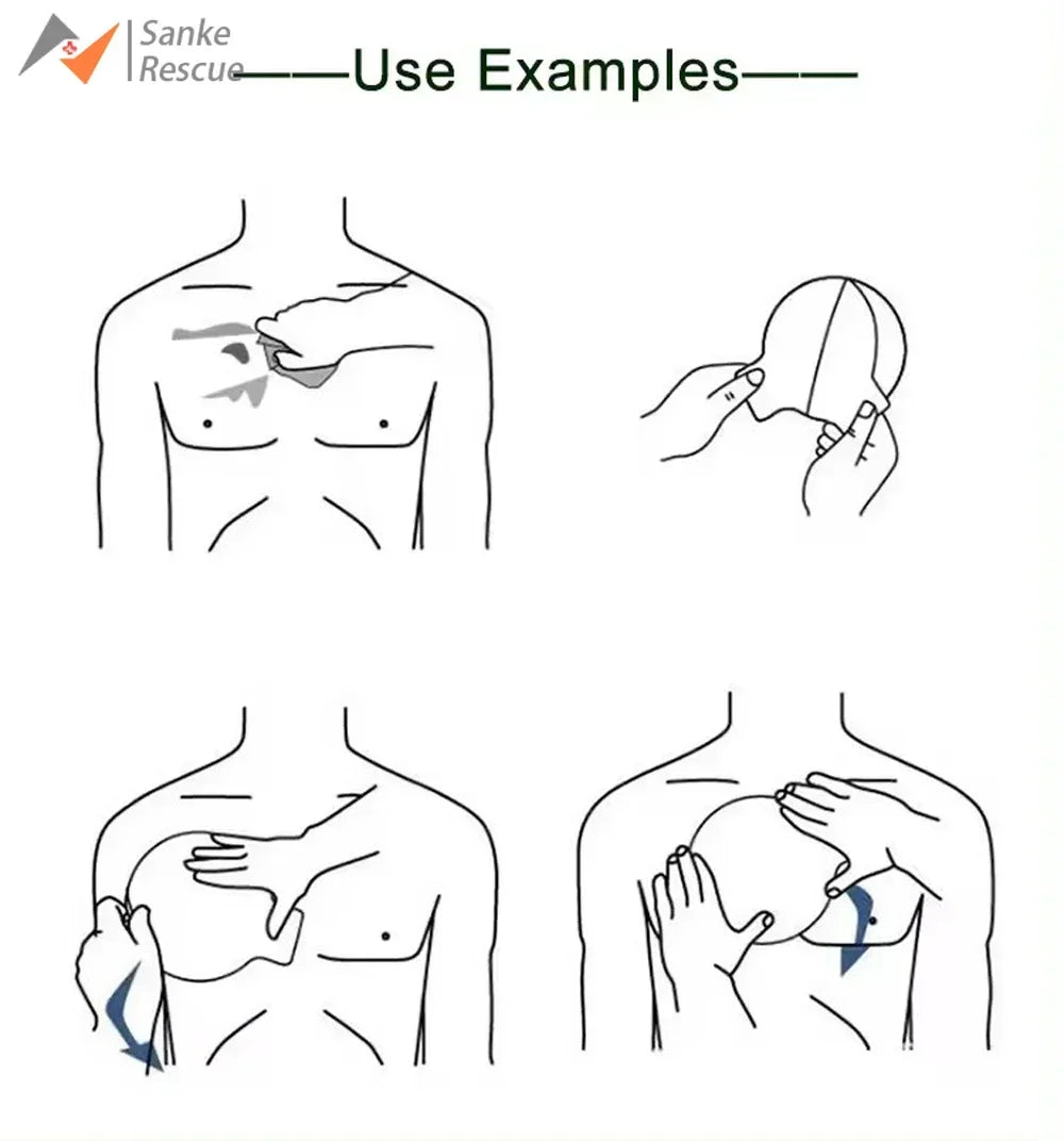 Chest Seal Wound Care for Emergency or Tactical Situations Advanced Adhesive Sterile Transparent Lightweight Vent Life-Saving Peaceful Pleasures Health and Wellness