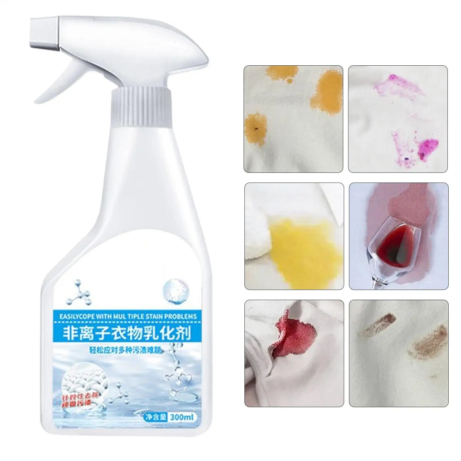 300ml Laundry Stain Remover Spray, Powerful Spot Cleaner for Fat Oil Blood Coffee Grease, Housekeeping Cleaning Supplies Peaceful Pleasures Health and Wellness