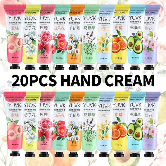 20pc Fruit & Flower Hand Cream Gift Set – Deep Moisturizing Hand Cream Set Oasis Select 600G