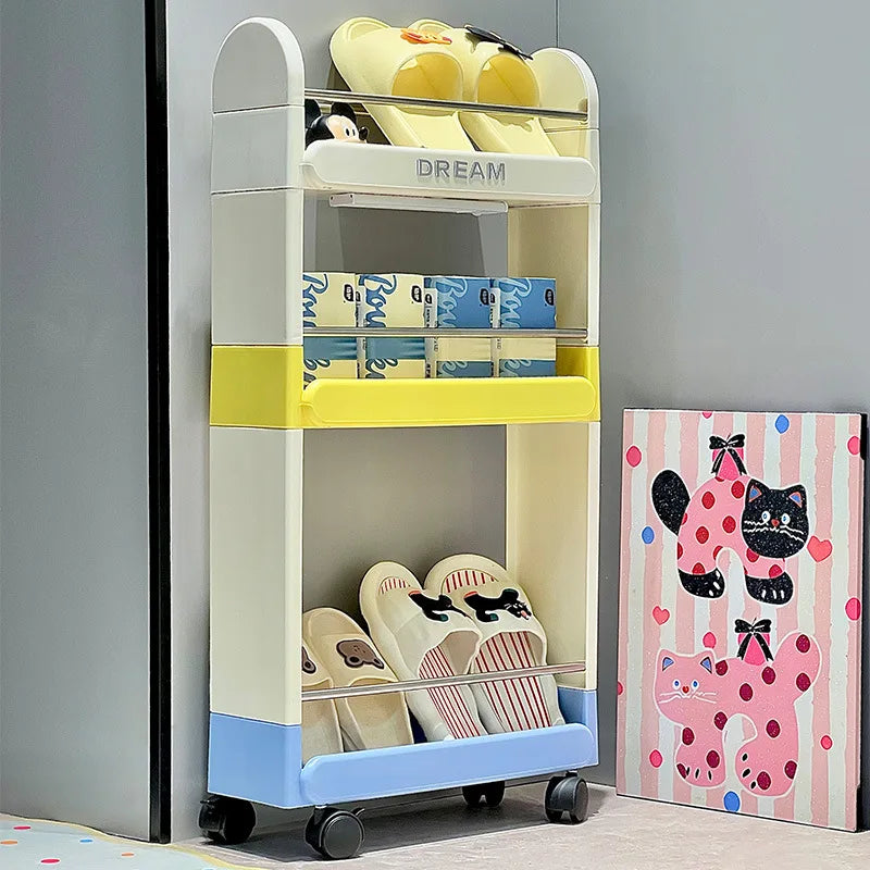 Multi-Tier Bathroom Floor Shelf Adjustable 5-Layer Shower Organizer with Wheels Space-Saving Storage Rack for Kitchen Essentials Peaceful Pleasures Health and Wellness