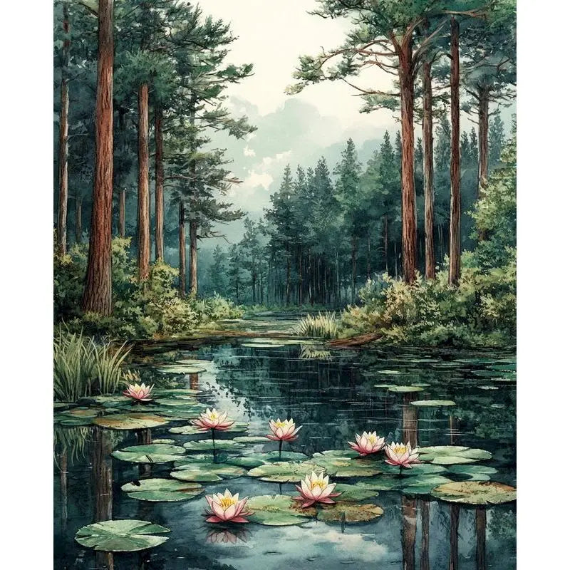Forest Landscape Paint by Numbers Kit for Adults – 60×75cm