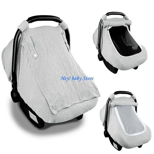 Infant Car Seat Canopy | Breathable Cotton Sunshade Cover Car Seat Canopy Peaceful Pleasures Health and Wellness