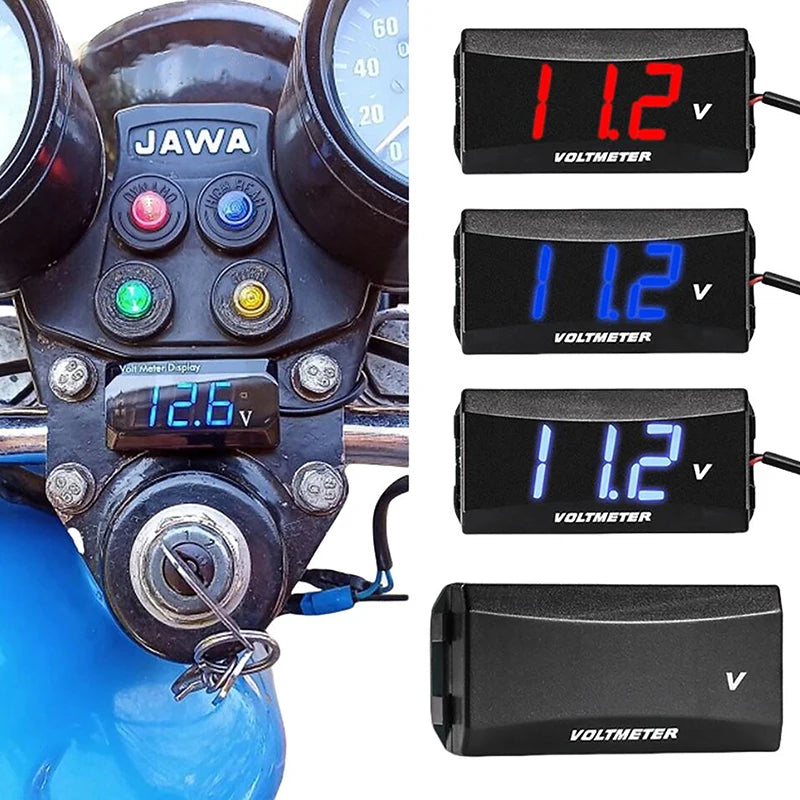 New 1PC Car Audio Gauge LED Display 12V Meter Waterproof Voltage Gauge Meter DC 12-60V Car Digital Voltmeter Peaceful Pleasures Health and Wellness