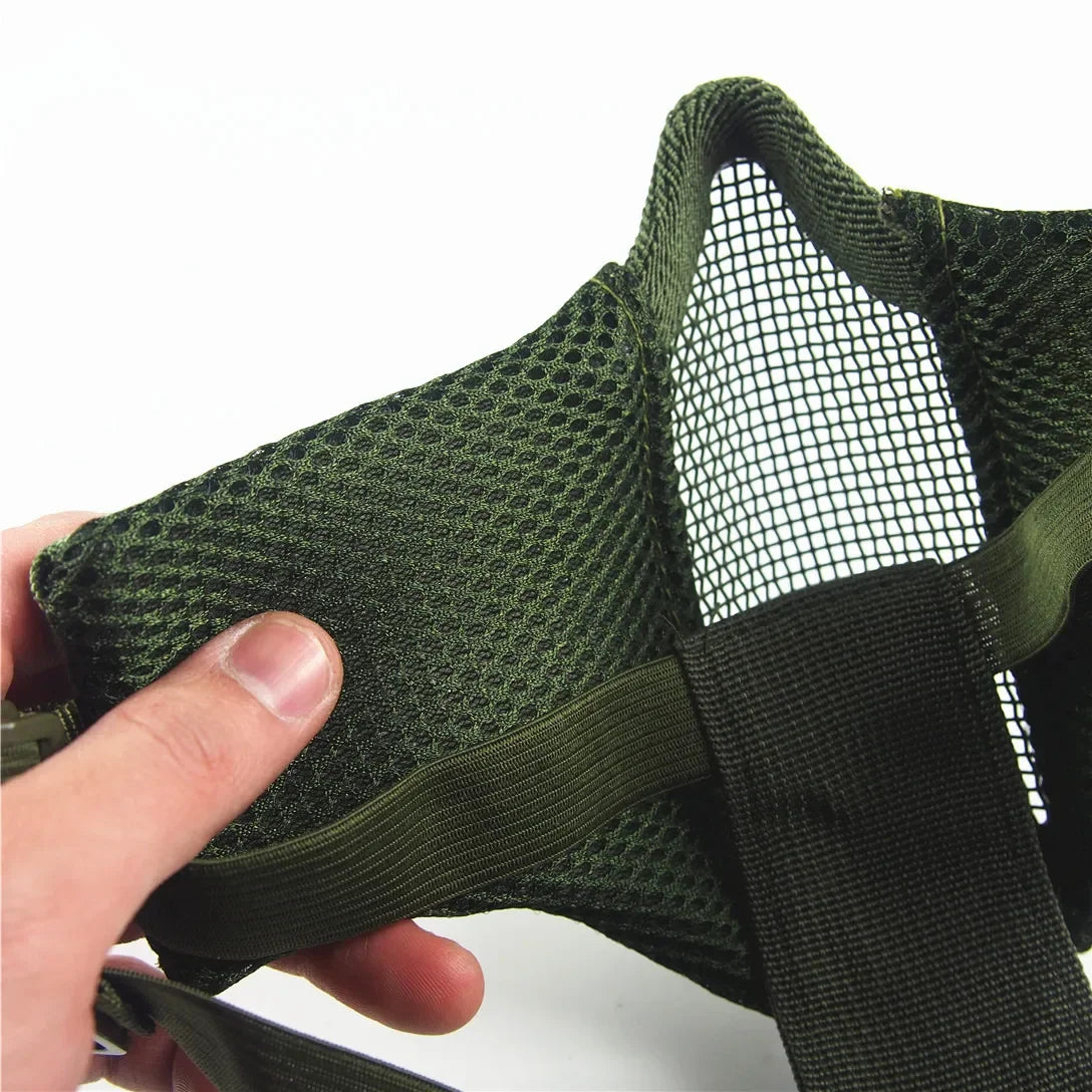 Tactical Half Face Protective Masks Airsoft Mask Foldable Metal Mesh Double Ribbon Adjustable For CS Wargame Hunting Paintball Peaceful Pleasures Health and Wellness