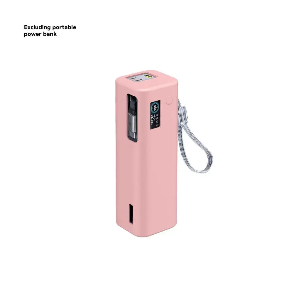 For Baseus 25000mAh Power Bank Silicone Case Bag Anti-collision Anti-touch 360° All-round Protection Sleeve Carrying Travel Case Peaceful Pleasures Health and Wellness Pink