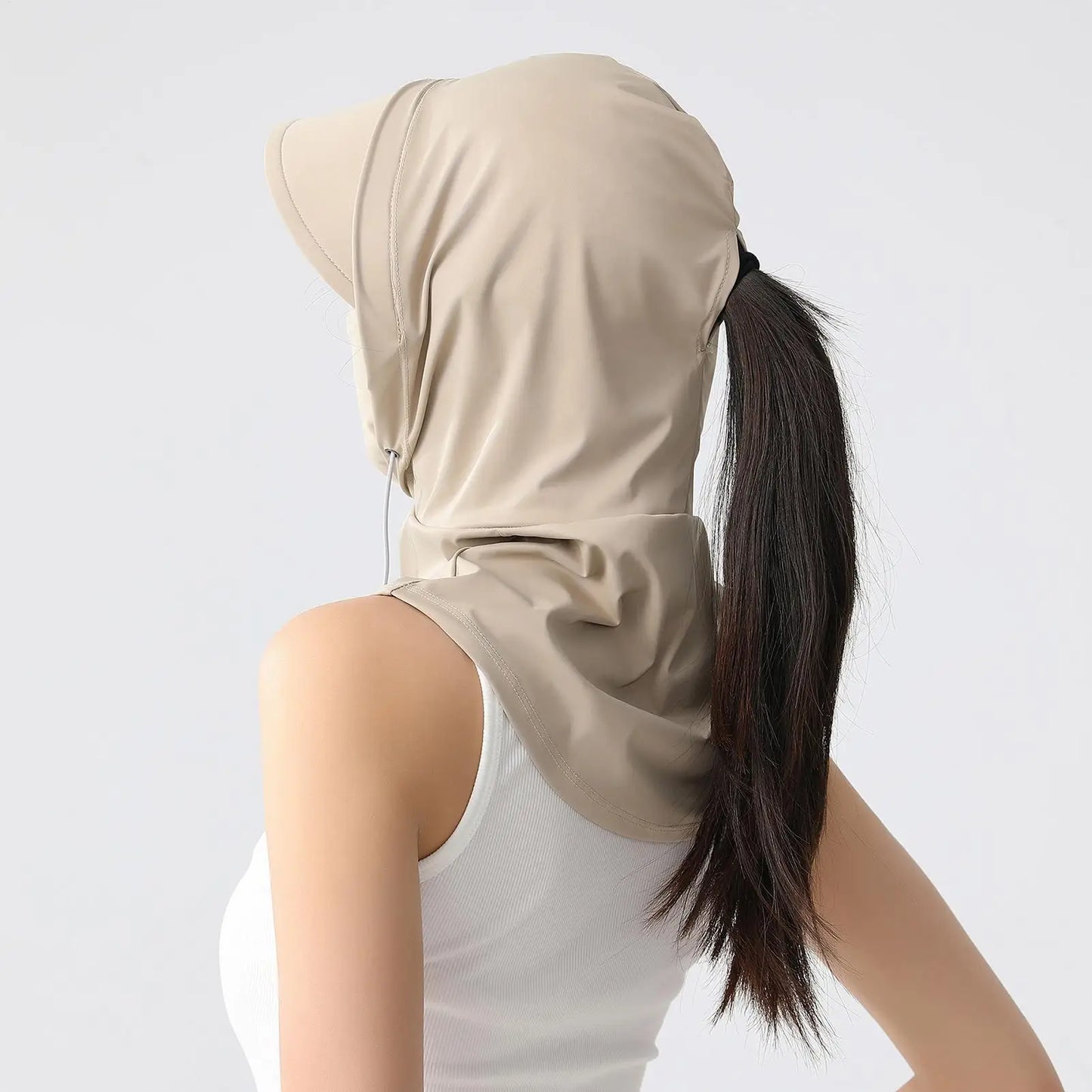 UPF 50+ Ice Silk Sun Hood – UV Face & Neck Cover for Outdoors