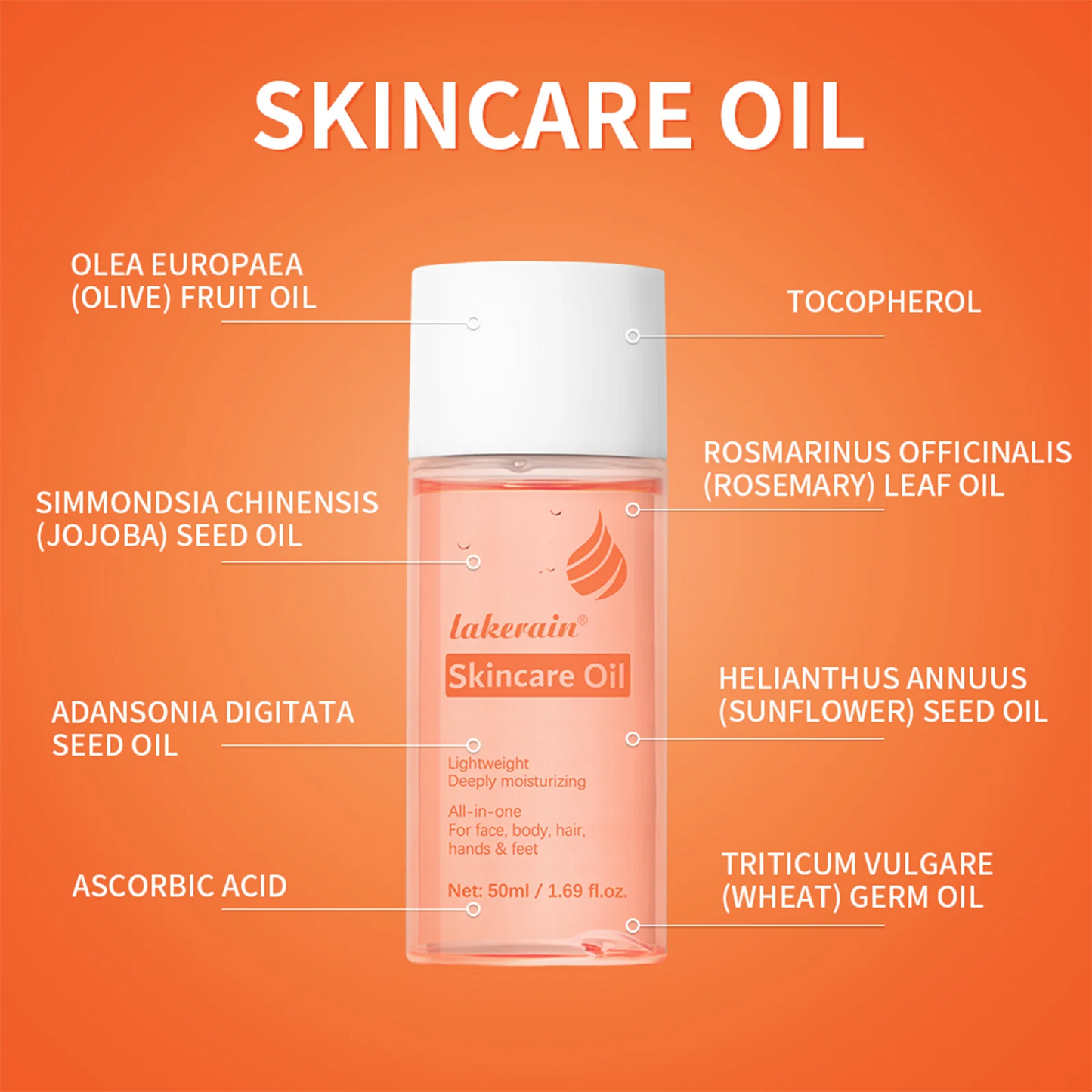 Bio Skincare Body Oil Face Body Moisturizer Vitamin A Vitamin E Exfoliate skin Improve Hair Health Fade Scars Exfoliate skin car Peaceful Pleasures Health and Wellness