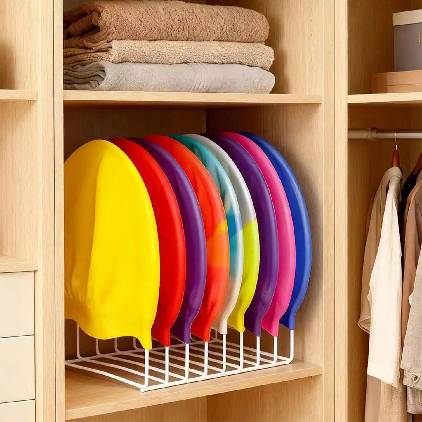 Metal Beanie Organizer Stand Set of 2 – Space-Saving Hat Holder