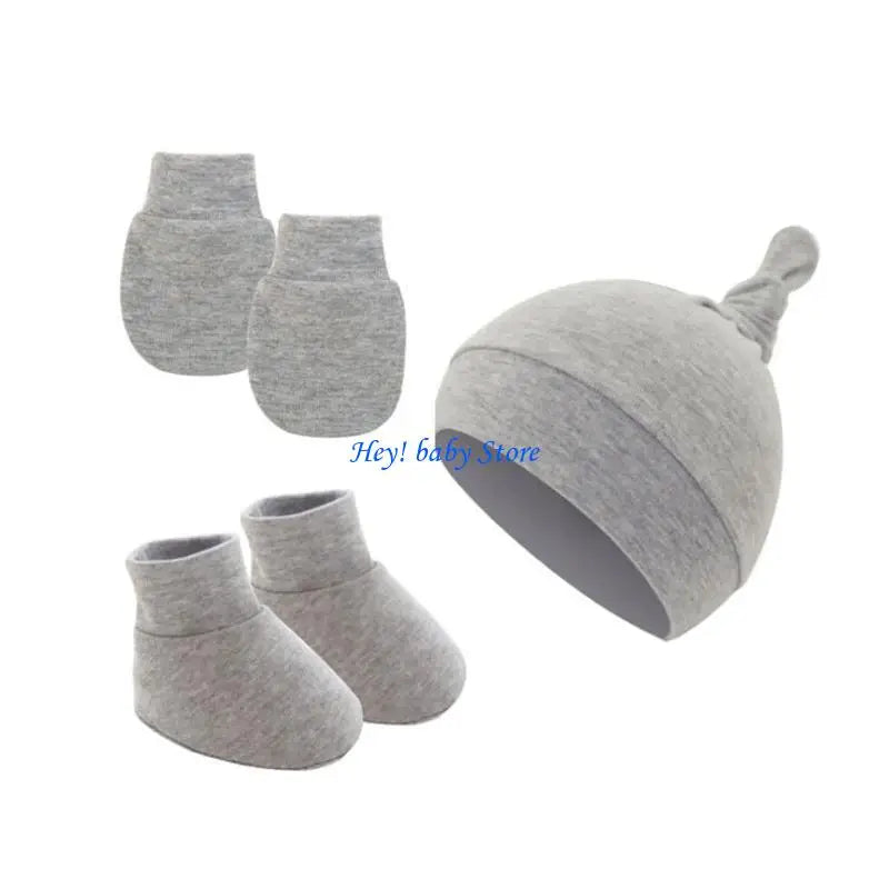 Newborn Baby Cotton Hat Mittens & Socks Set | 0-12 Months