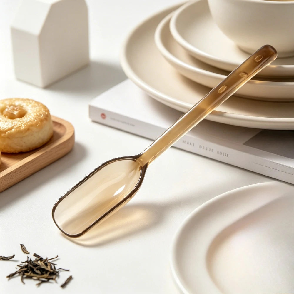 Thickened Plastic Teaspoon Simple Long Handle Small Teaspoon Kung Fu Teaware for Making Tea Gentlemen Tea Ceremony Accessories Peaceful Pleasures Health and Wellness